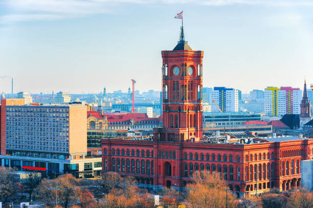 istock Cityscape with Red Old City Hall in Berlin 906798122