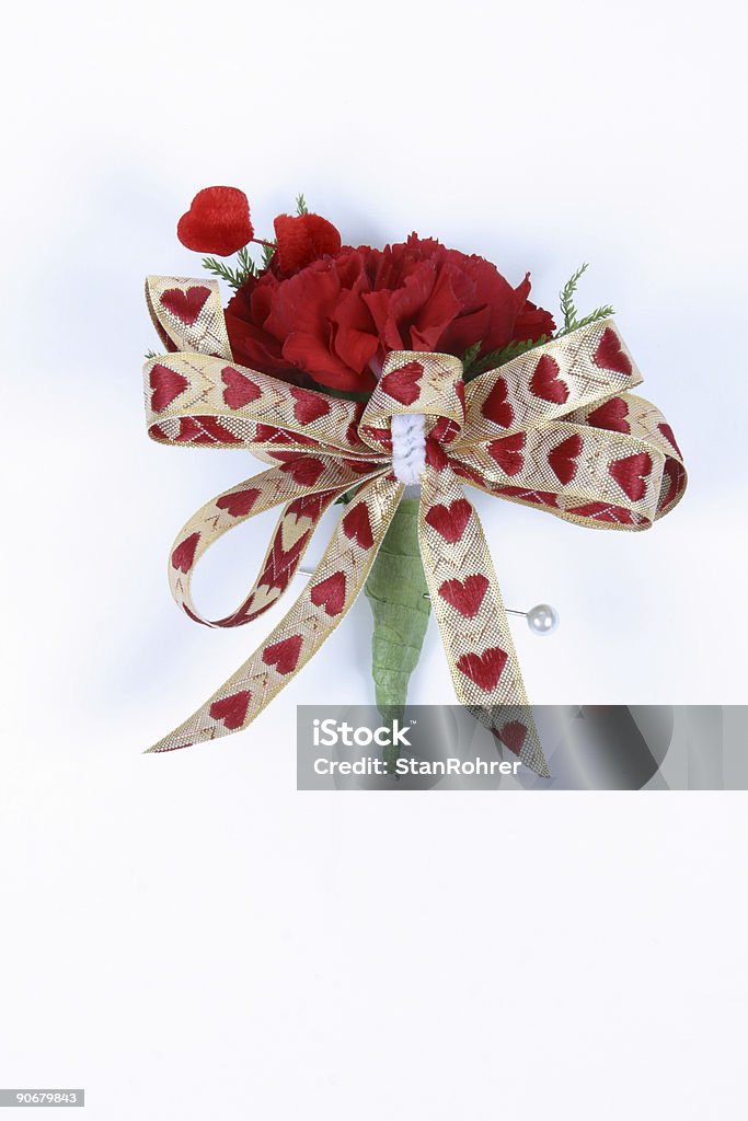 Red Valentine Boutonniere  Arrangement Stock Photo