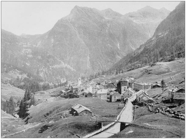 istock Antique photograph of World's famous sites: Simplon's Pass, Switzerland 906801174