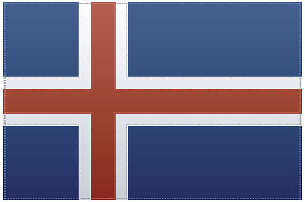 flaga islandii (wektor - stitchflag stock illustrations