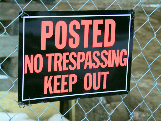 istock sign - Posted No Trespassing 90680803