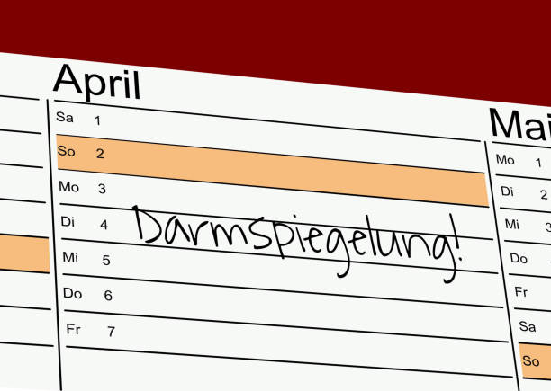 istock Schedule with the german word for colonoscopy: Darmspiegelung 906808216