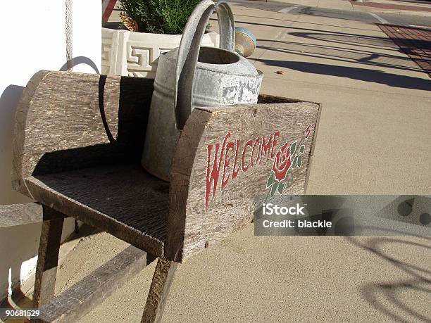 Welcome Sign Stock Photo - Download Image Now - Sidewalk, Welcome Sign, Antique