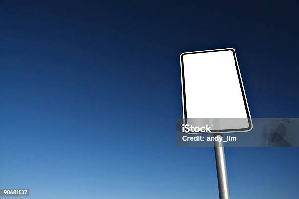 Plain White Sign Board Stock Photo - Download Image Now - Angle, Backgrounds, Blue