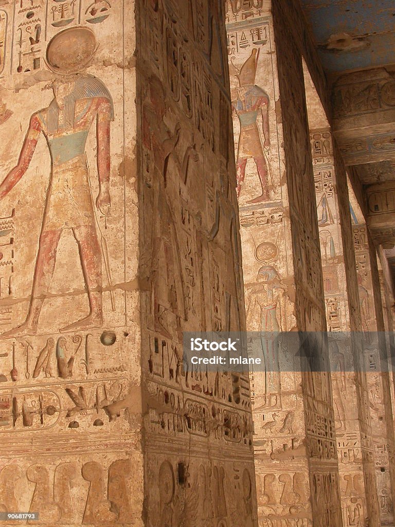 Hieroglyphic pilares - Royalty-free Arcaico Foto de stock