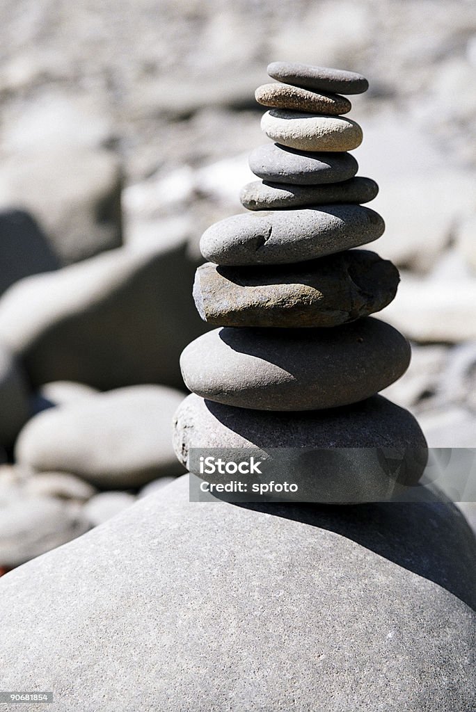 Balancing Beach Rocks Balancing tower of Beach Rocks. Balance Stock Photo