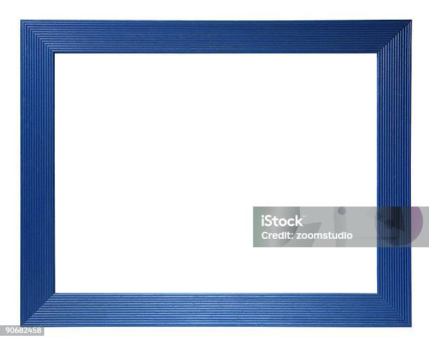 Empty Blue Frame With White Background Stock Photo - Download Image Now - Picture Frame, Blue, Border - Frame