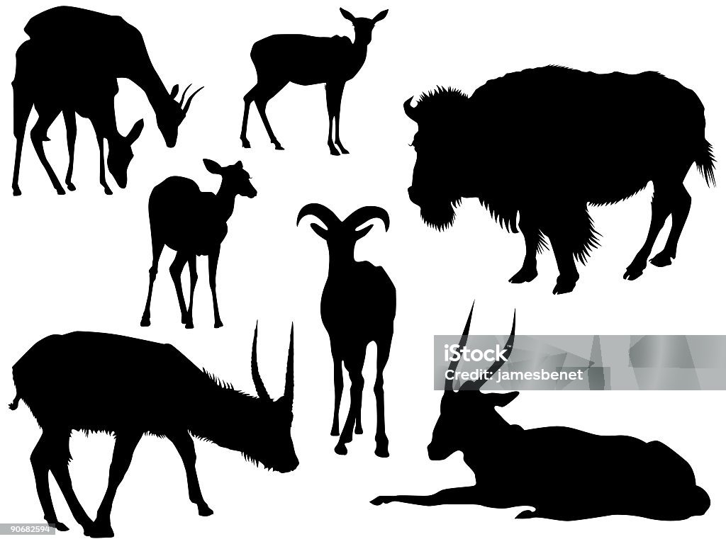 Prairie animais africanos (Vector - Ilustração de Aepyceros Melampus royalty-free