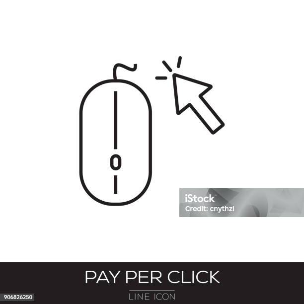 Pay Per Click Line Icon Stock Illustration - Download Image Now - Abstract, Aiming, Analyzing