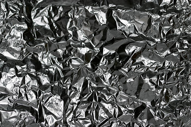 wrinkled metallic background stock photo