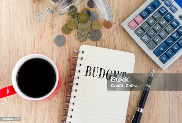 Budgettext On Notepad Stock Photo - Download Image Now - Home Finances, Budget, Education