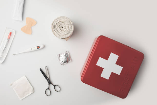 istock first-aid kit with medical supplies 906837920