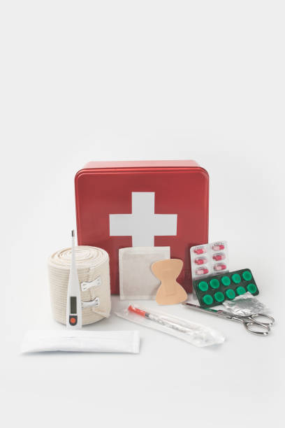 istock first-aid kit with medical supplies 906837988