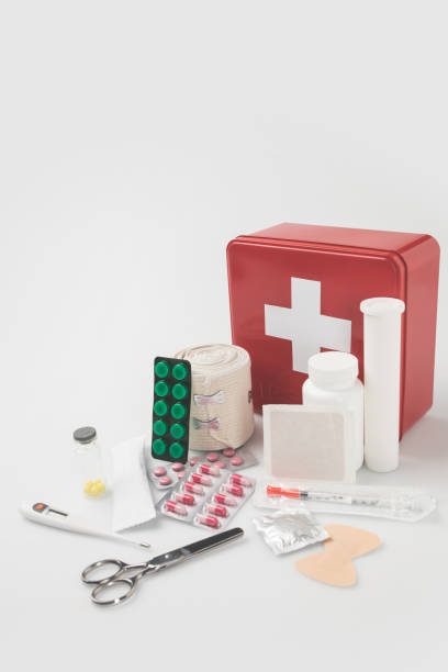 istock first-aid kit with medical supplies 906838014