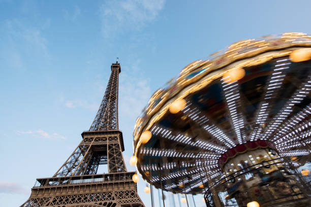 istock Carousel and Eiffel tower in Paris, France 906840760