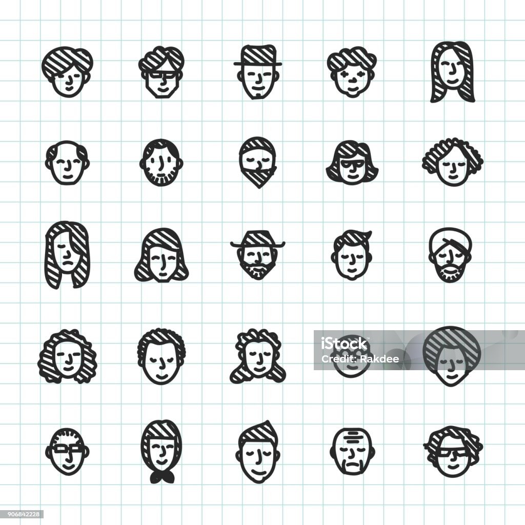 People Icon - Hand Drawn Series People Icon Hand Drawn Series Vector EPS File. Doodle stock vector