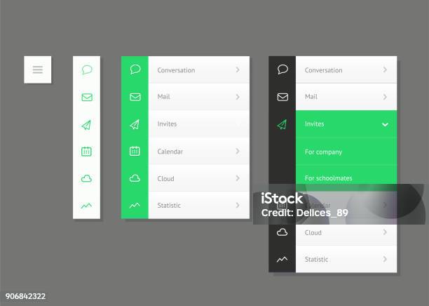 Dropdown Menu Website Element Stock Illustration - Download Image Now - Menu, Graphical User Interface, Construction Site