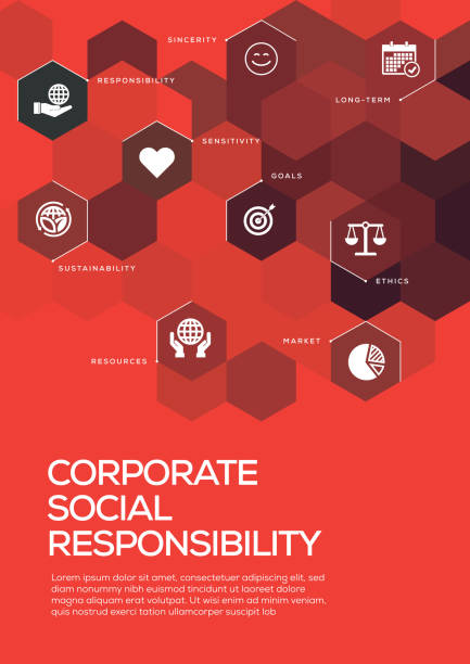 ilustrações, clipart, desenhos animados e ícones de responsabilidade social corporativa. folheto modelo de layout, design da capa - responsibility social issues business people