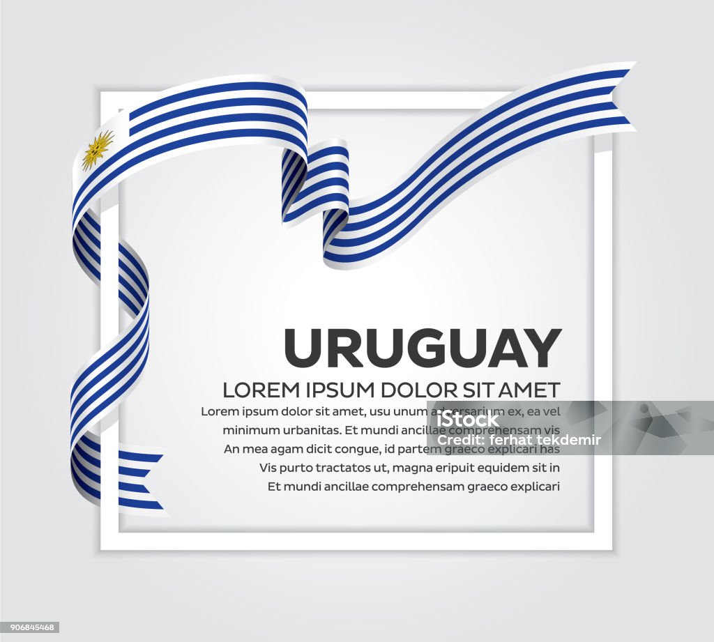 Uruguayische Flagge Hintergrund - Lizenzfrei Abzeichen Vektorgrafik