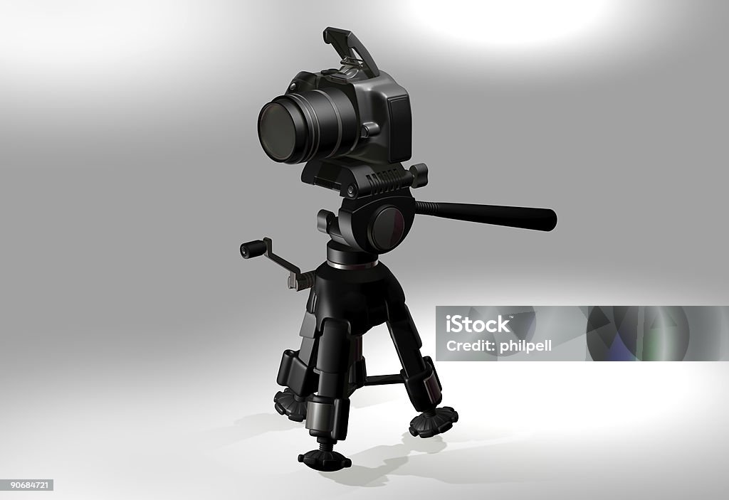 Caméra sur trépied (3D - Photo de Affichage digital libre de droits