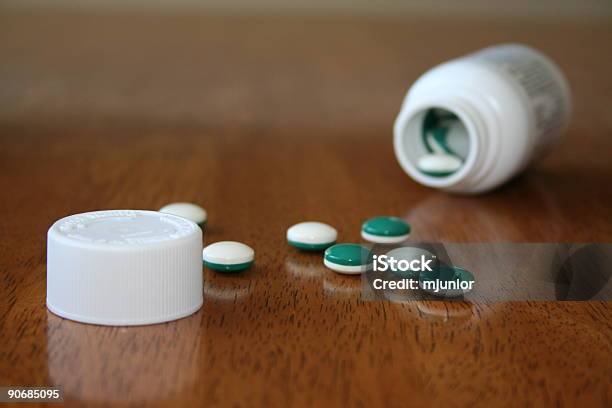 Open Pill Bottle 1 Stock Photo - Download Image Now - Aging Process, Bottle, Brown