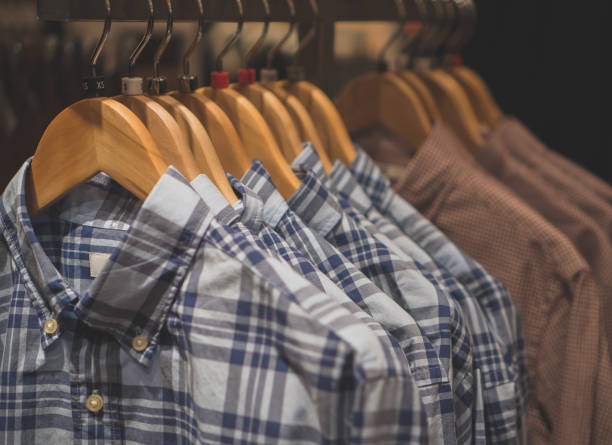 istock Men's shirts in a clothing store. 906851268