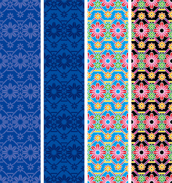 Textile pattern. Vector. Japanese textile pattern. Endless. Seamless. light blue silk stock illustrations