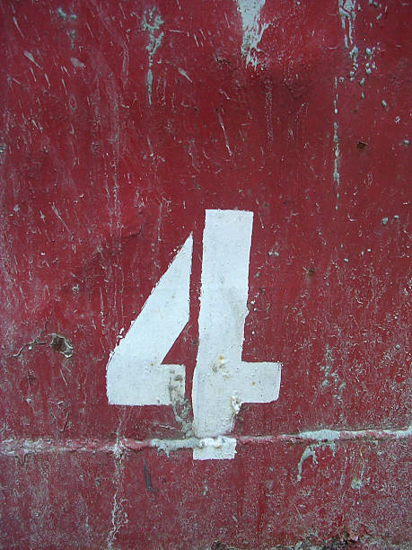 번호4 - metal peeling number 4 paint 뉴스 사진 이미지