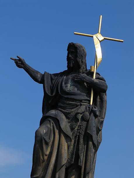 istock Jesus with golden cross 90685957