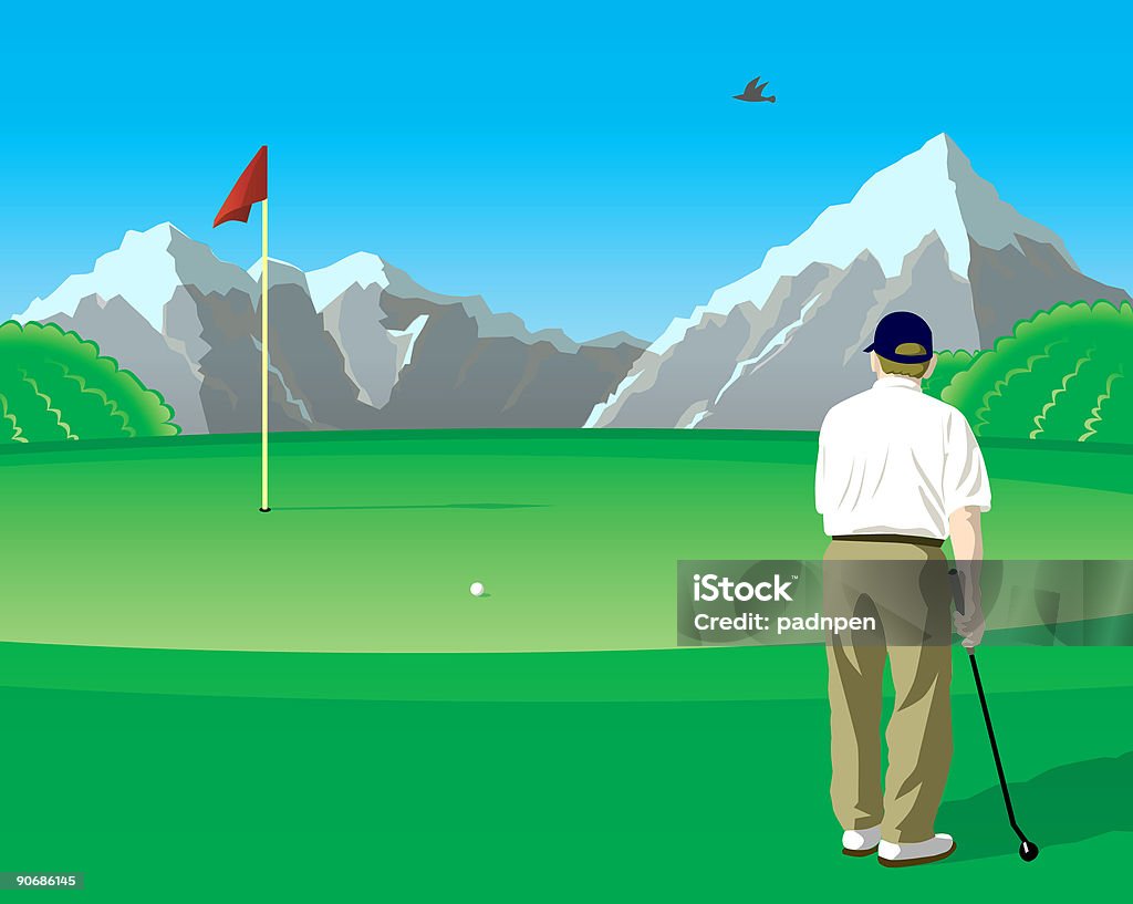 Jogador de golfe-vetor - Ilustração de Arbusto royalty-free
