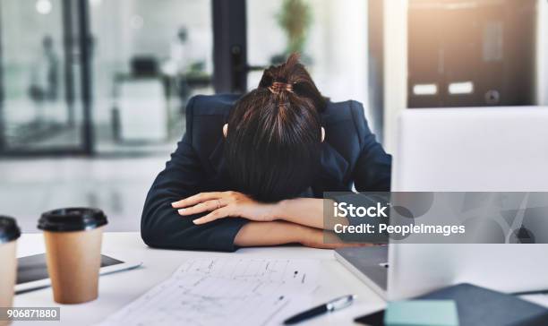 Today Has Been One Busy Day Shes Exhausted Stock Photo - Download Image Now - 20-29 Years, Adult, Adults Only