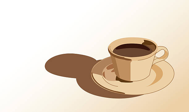 in marrone caffè caldo - illustrazione arte vettoriale