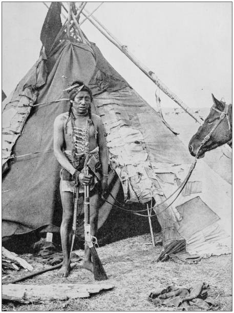 illustrazioni stock, clip art, cartoni animati e icone di tendenza di fotografia antica dei siti famosi del mondo: wigwam indiano - wigwam tent north american tribal culture indigenous culture