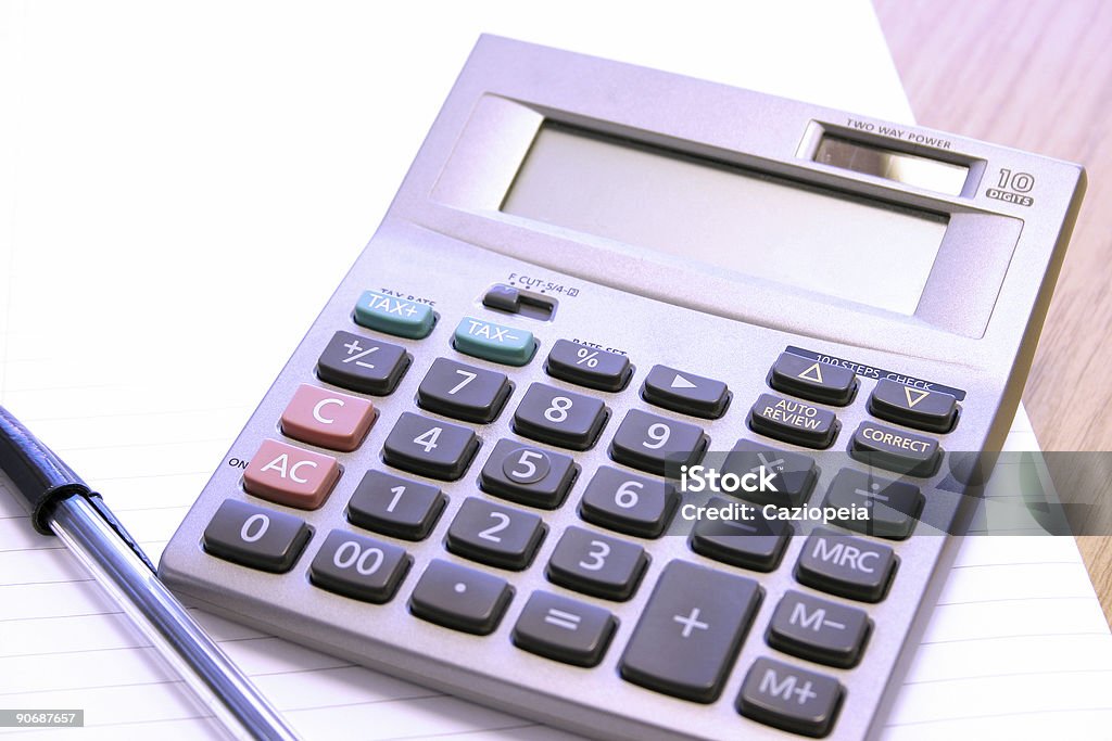 Scena della calcolatrice - Foto stock royalty-free di Affari