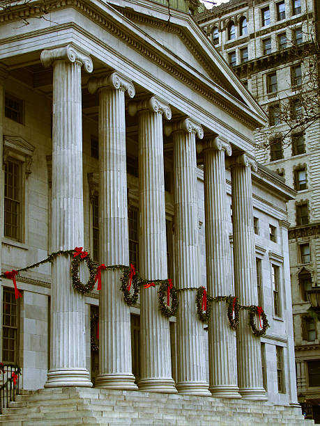 courthouse facade columns stock photo
