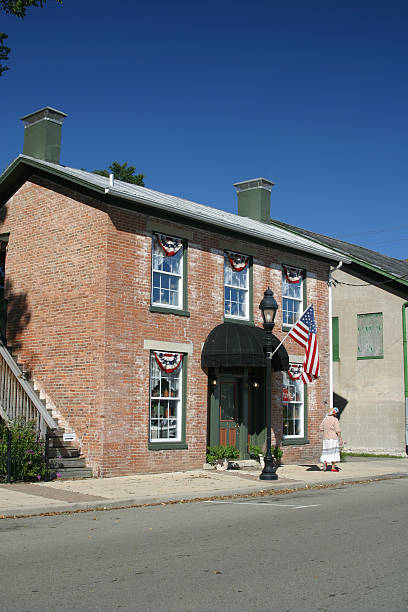 istock Historic Building With Flags 2. Germantown, Dayton, Ohio. 90688782