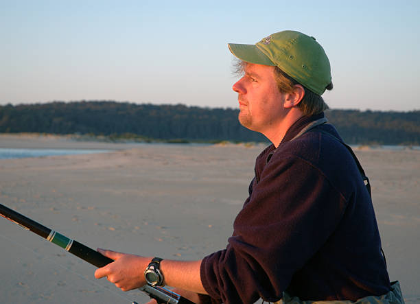 Lone Fisherman stock photo