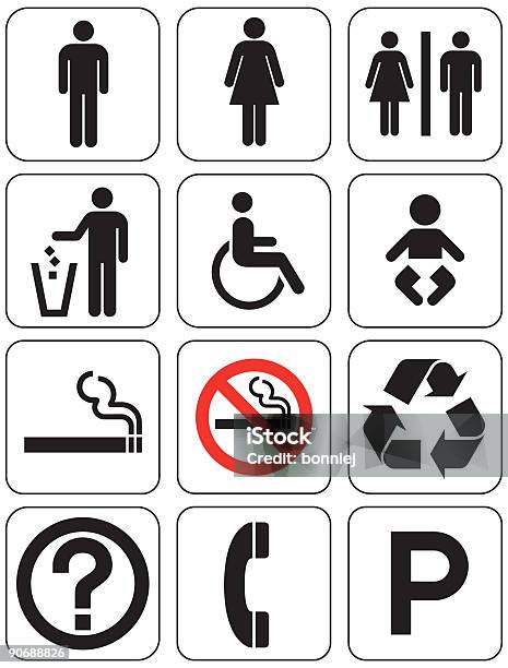 Signalisation Vecteur Vecteurs libres de droits et plus d'images vectorielles de Toilettes - Toilettes, Couche, Toilettes pour Hommes