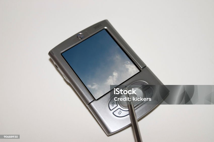 Handheld Palm-organizer - Lizenzfrei Berührungsbildschirm Stock-Foto