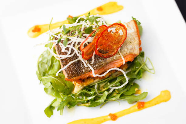 istock Baked salmon in crab sauce 906892940