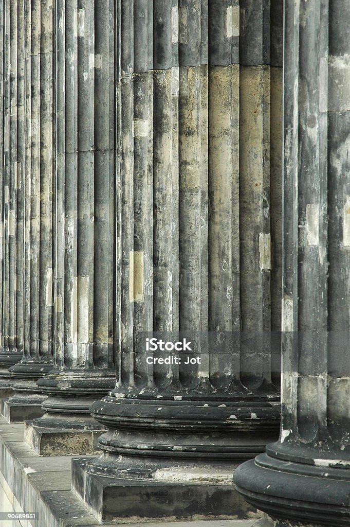 Stone - Column bases Columns in front of the Altes Museum, Berlin (Arch. Karl Friedrich Schinkel) Architectural Column Stock Photo