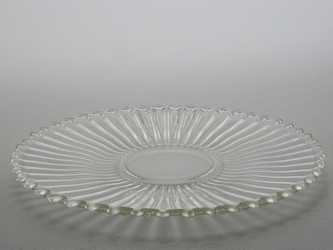 Clear glass cake dish