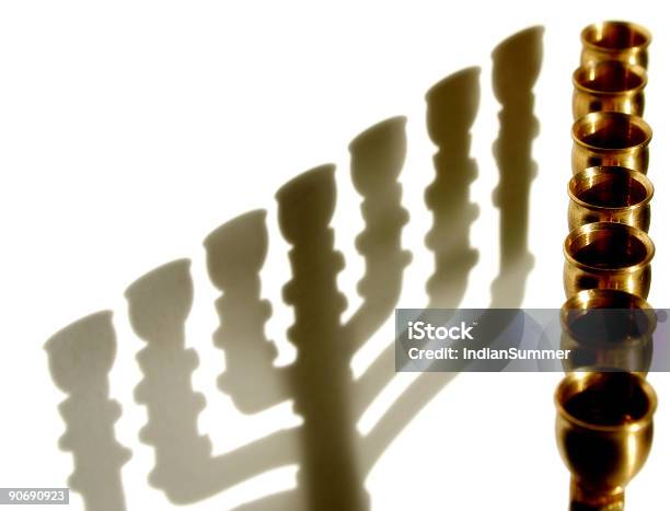 Menorah Closeup Stock Photo - Download Image Now - Banquet, Candle, Candlestick Holder