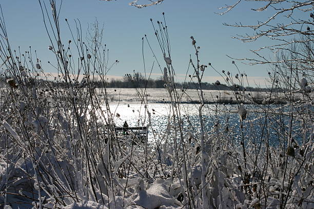 Fishing durring Winter stock photo