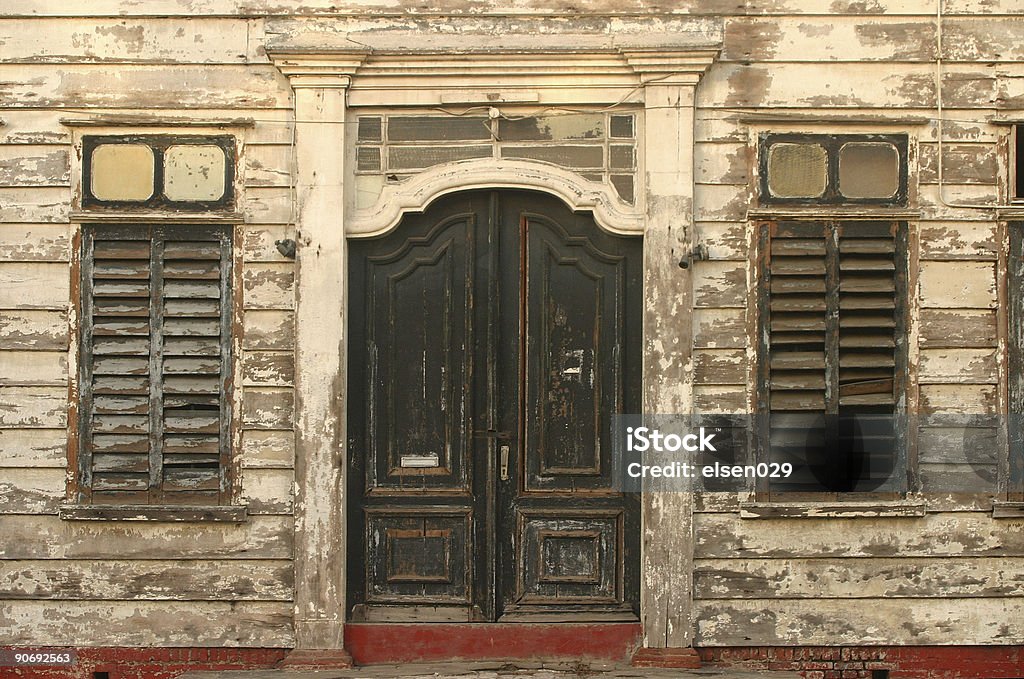 Facade Facade of an old colonial style wooden house. Colonial Style Stock Photo