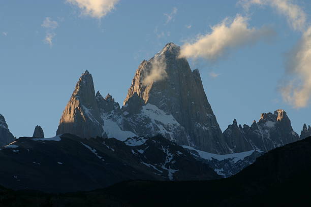 Fitz Roy at sunset stock photo