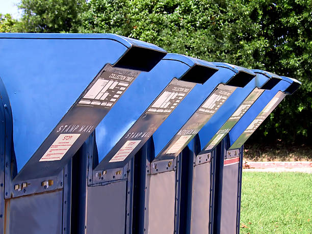 Mail Drop Boxes 1  blue mailbox stock pictures, royalty-free photos & images