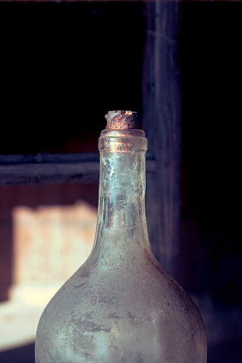 This an old bottle I found in the old, abandoned alpine hut.