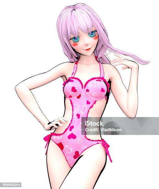 3d Anime Chica De Traje De Baño Foto de stock y más banco de imágenes de  Imagen generada digitalmente - Imagen generada digitalmente, Sensualidad,  Adulto - iStock