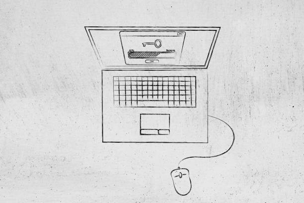 istock laptop with key on the screen, keywords suggesting tools 906971364